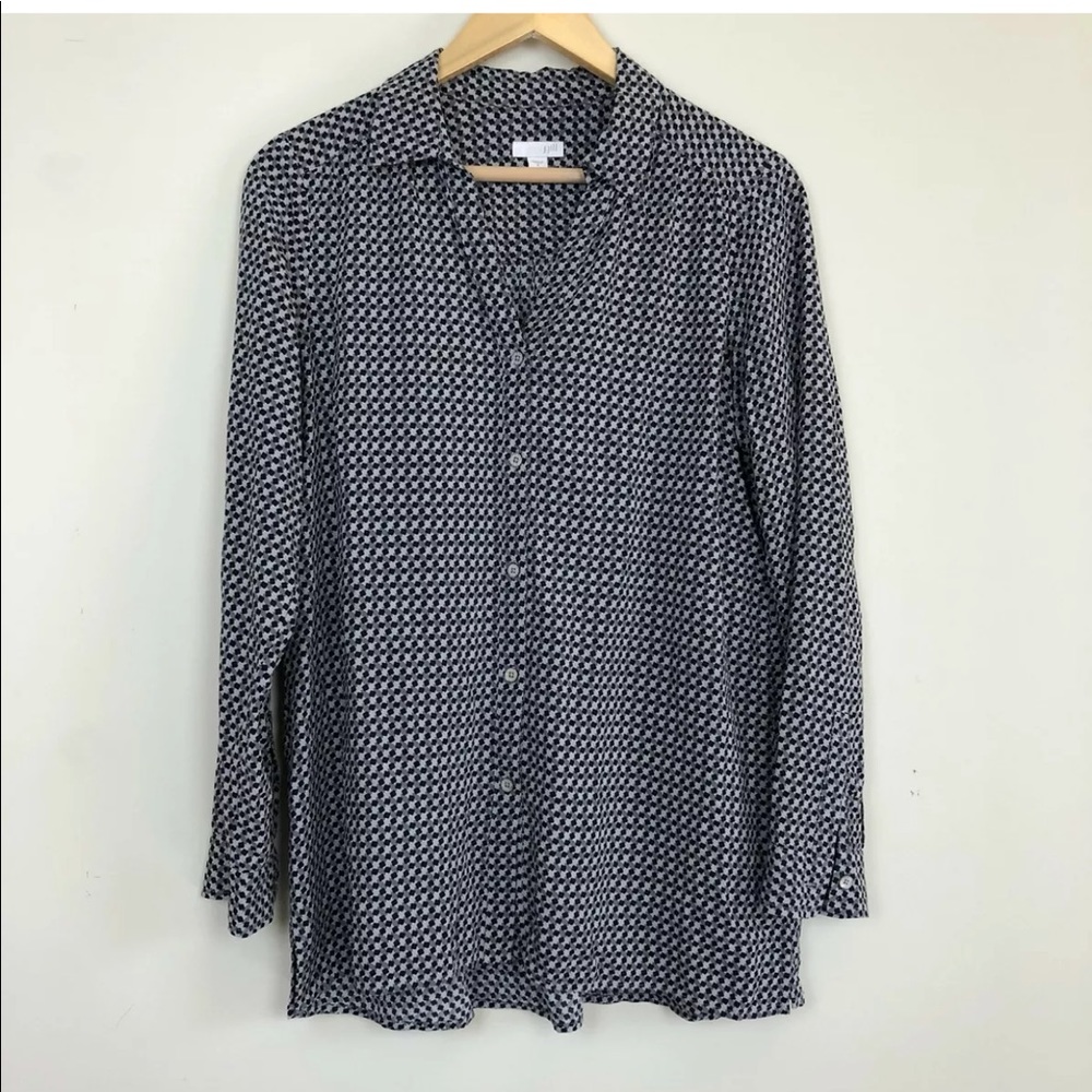 [J. Jill] Button Down Collared Geometric Blouse - image 1